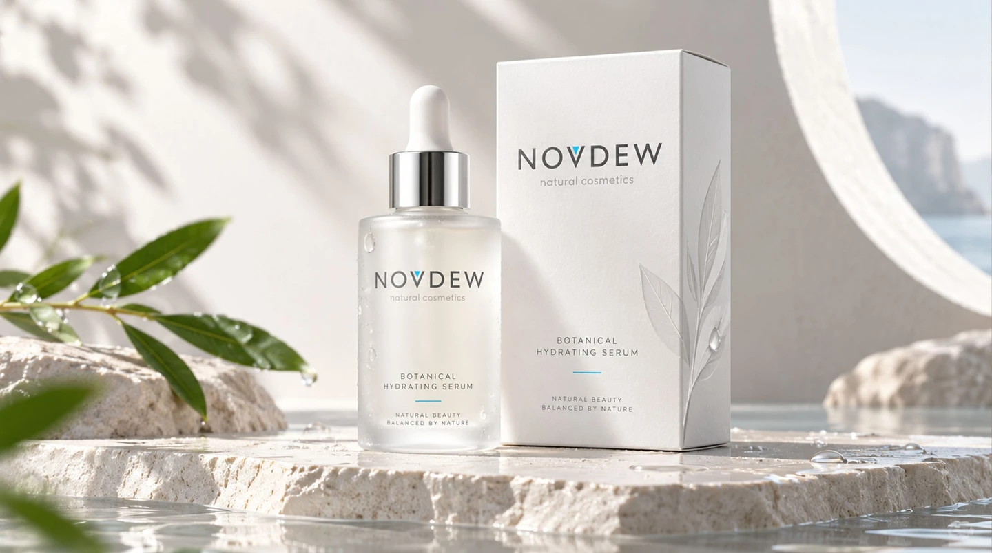 NOVDEW 产品瓶身与包装应用效果图